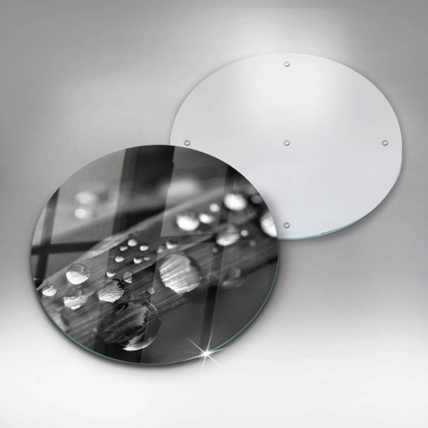 Deska kuchenna szklana Krople rosy na liściach