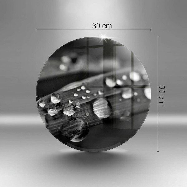 Deska kuchenna szklana Krople rosy na liściach