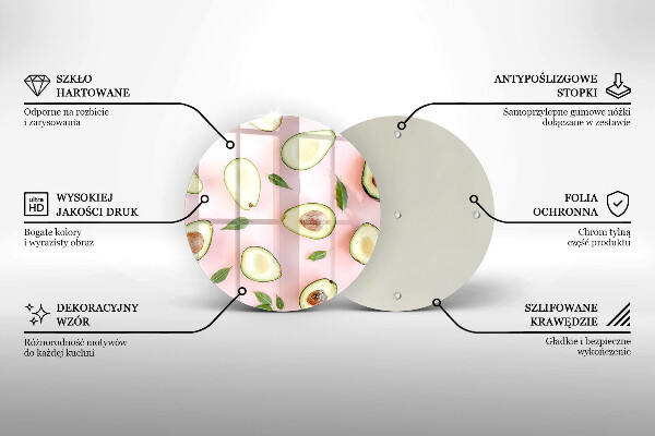 Deska kuchenna szklana Wzór awokado
