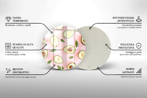 Deska kuchenna szklana Wzór awokado