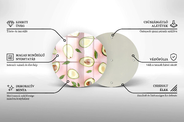 Deska kuchenna szklana Wzór awokado