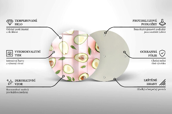Deska kuchenna szklana Wzór awokado