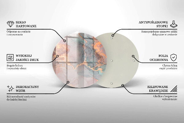 Deska kuchenna szklana Marmur ze złotem