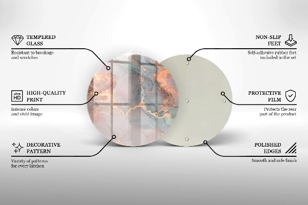 Deska kuchenna szklana Marmur ze złotem
