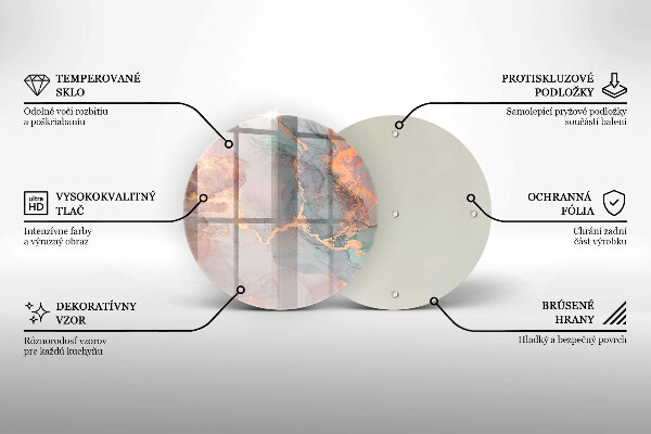 Deska kuchenna szklana Marmur ze złotem