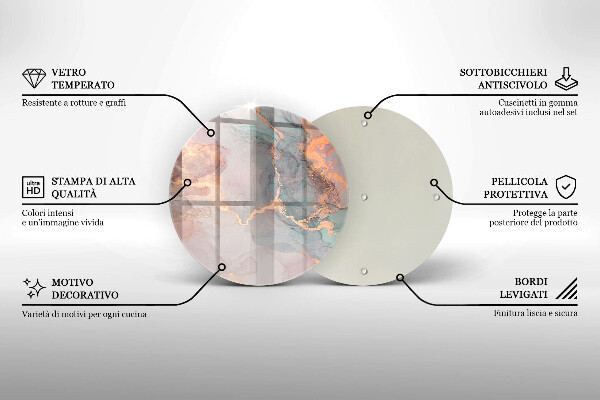 Deska kuchenna szklana Marmur ze złotem