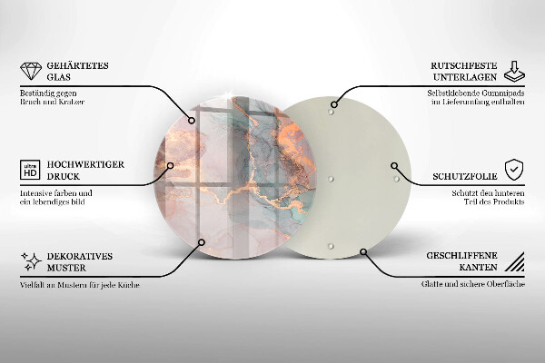 Deska kuchenna szklana Marmur ze złotem