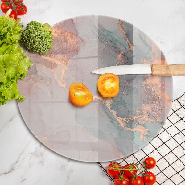 Deska kuchenna szklana Marmur ze złotem