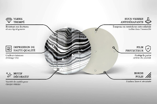 Deska kuchenna szklana Abstrakcja tusz