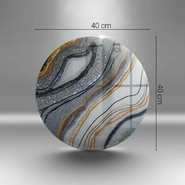 Deska kuchenna szklana skała ze złotem