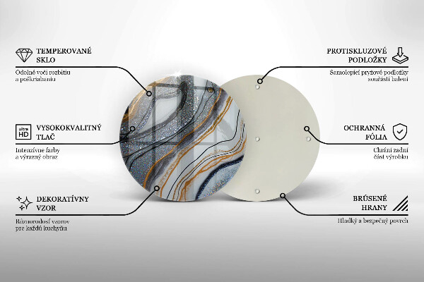 Deska kuchenna szklana skała ze złotem