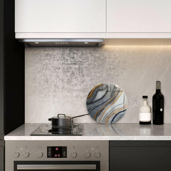 Deska kuchenna szklana skała ze złotem