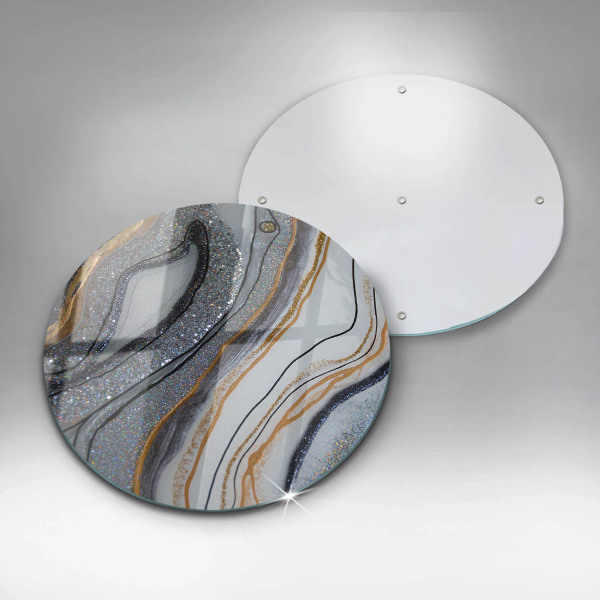 Deska kuchenna szklana skała ze złotem