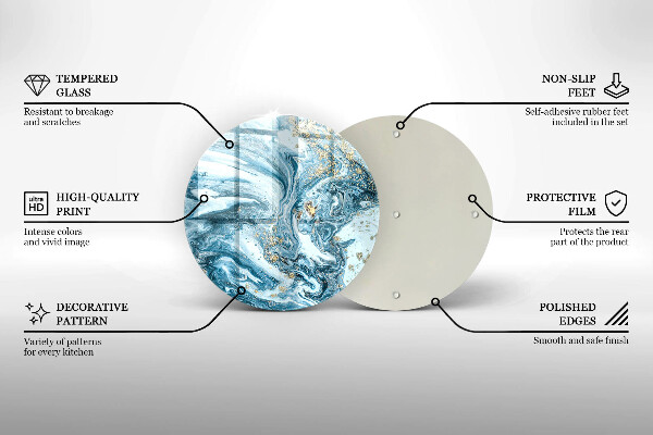 Deska kuchenna szklana Struktura ze złotem