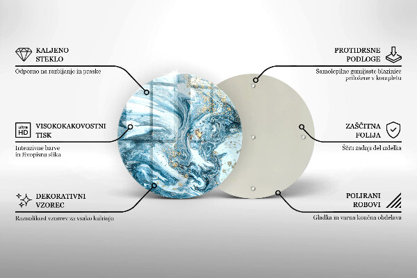 Deska kuchenna szklana Struktura ze złotem