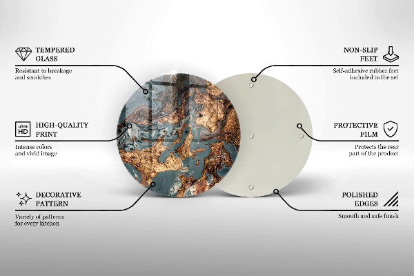Deska kuchenna szklana Złota struktura skały