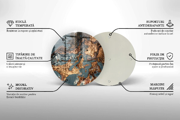 Deska kuchenna szklana Złota struktura skały