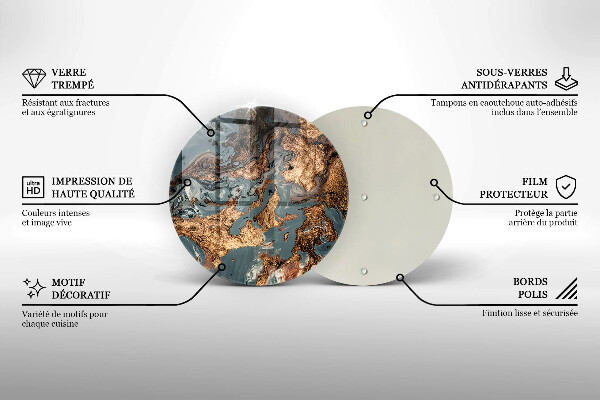 Deska kuchenna szklana Złota struktura skały