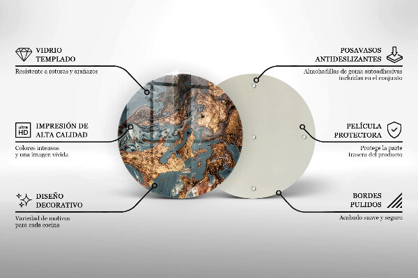 Deska kuchenna szklana Złota struktura skały