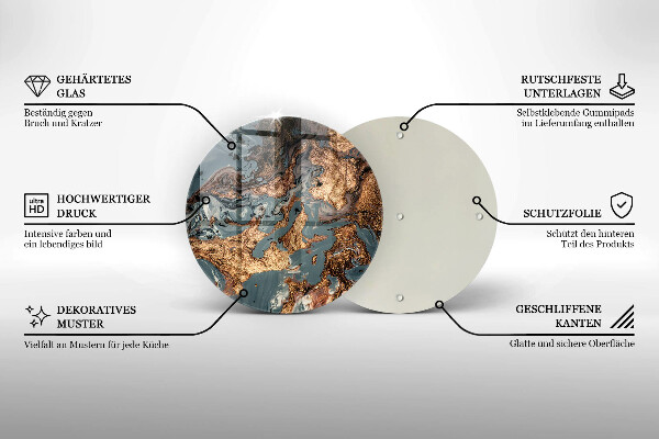 Deska kuchenna szklana Złota struktura skały