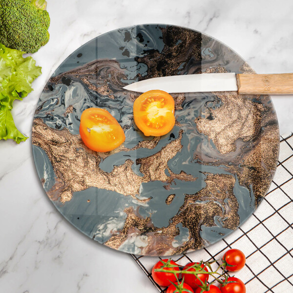 Deska kuchenna szklana Złota struktura skały