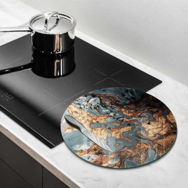 Deska kuchenna szklana Złota struktura skały