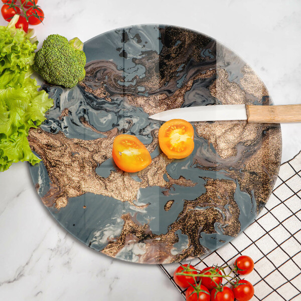 Deska kuchenna szklana Złota struktura skały