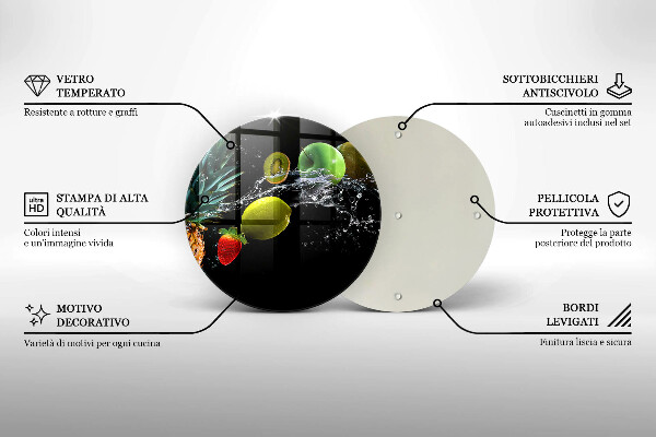 Deska kuchenna szklana Owoce w wodzie