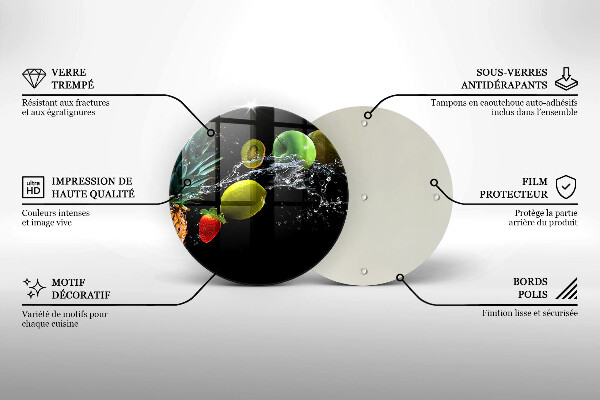 Deska kuchenna szklana Owoce w wodzie
