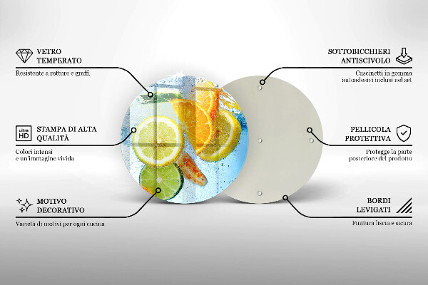 Deska kuchenna szklana Soczyste cytrusy woda