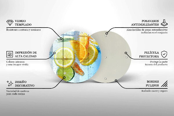 Deska kuchenna szklana Soczyste cytrusy woda