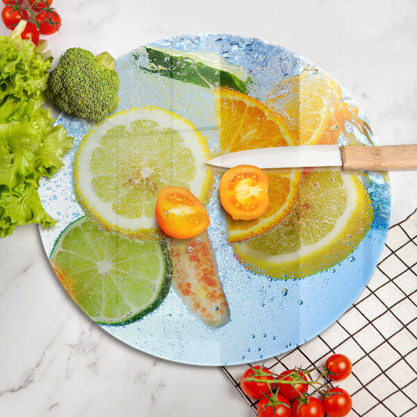 Deska kuchenna szklana Soczyste cytrusy woda