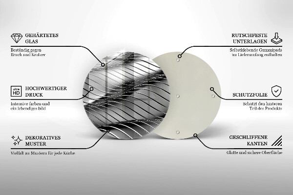 Deska kuchenna szklana Metalowa struktura 3D