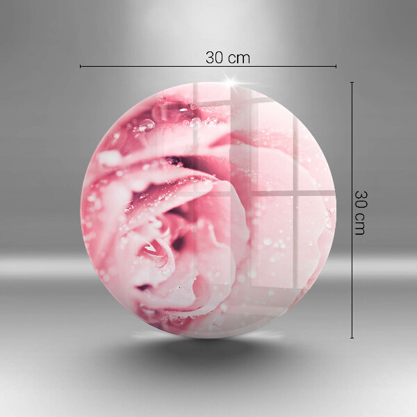Deska kuchenna szklana Krople rosy i kwiat róży