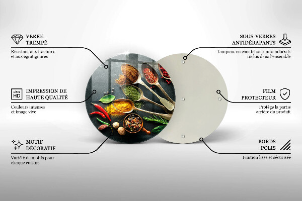 Deska kuchenna szklana Kuchenne łyżki przyprawy