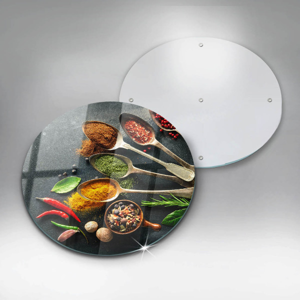 Deska kuchenna szklana Kuchenne łyżki przyprawy