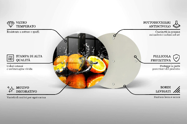 Deska kuchenna szklana Soczyste owoce pomarańcze