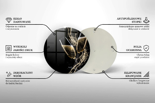 Deska kuchenna szklana Kieliszki szampana