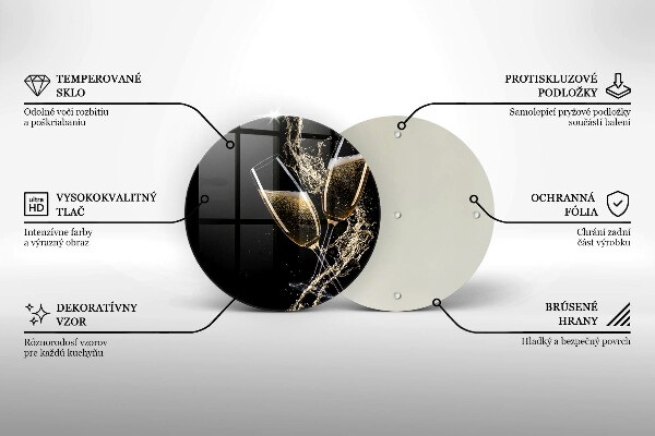 Deska kuchenna szklana Kieliszki szampana