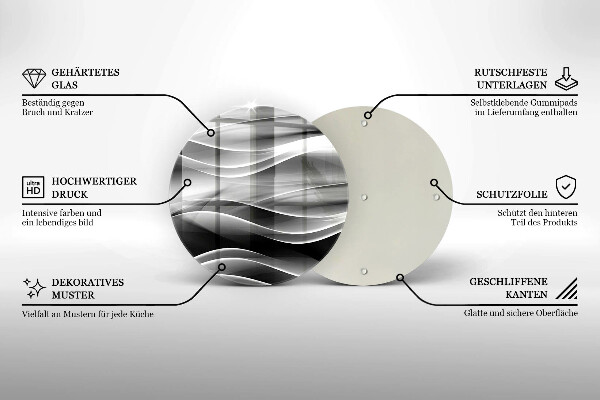Deska kuchenna szklana Abstrakcja łagodne linie