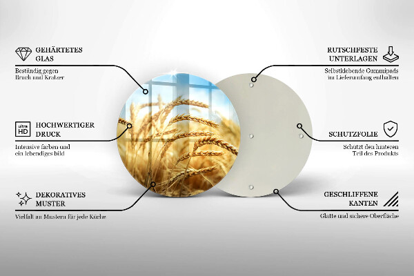 Deska kuchenna szklana Kłosy zbóż na polu