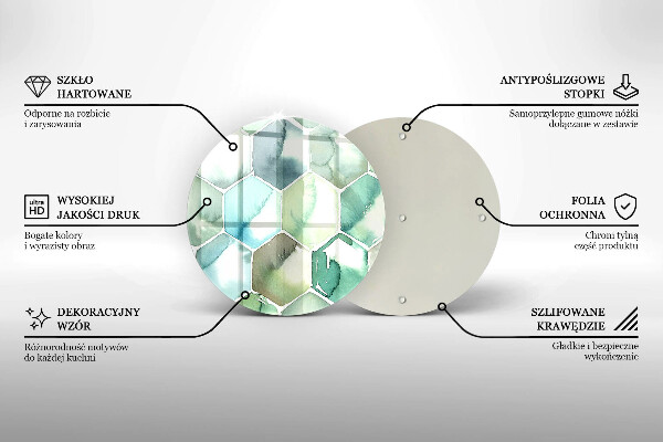 Deska kuchenna szklana Akwarelowe heksagony
