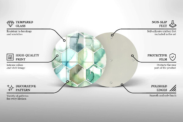 Deska kuchenna szklana Akwarelowe heksagony