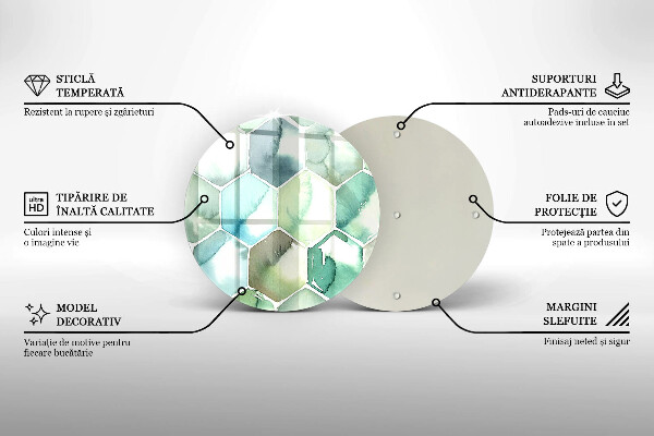 Deska kuchenna szklana Akwarelowe heksagony