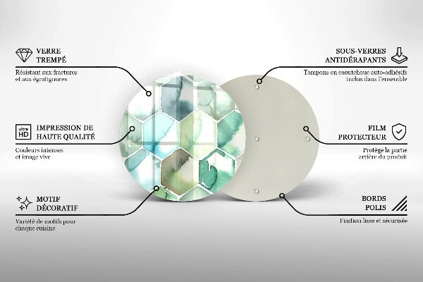 Deska kuchenna szklana Akwarelowe heksagony