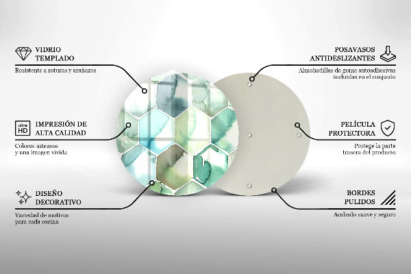 Deska kuchenna szklana Akwarelowe heksagony