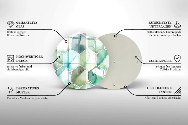 Deska kuchenna szklana Akwarelowe heksagony