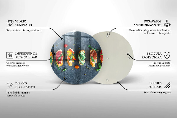 Deska kuchenna szklana Kolorowe kanapki
