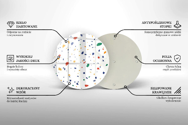 Szklana deska kuchenna Kolorowy gres