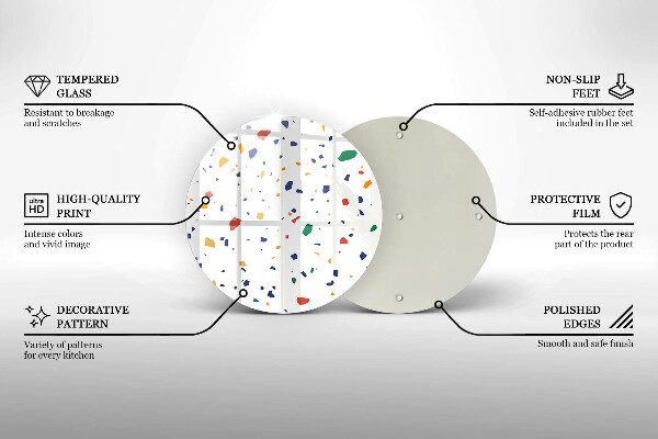 Szklana deska kuchenna Kolorowy gres